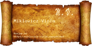 Miklovicz Viola névjegykártya